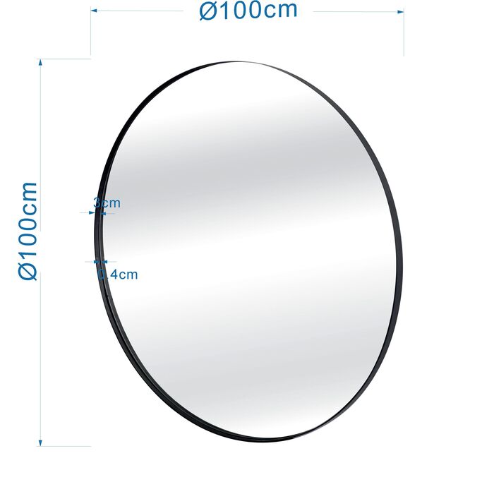 KARE Design Mirror Starlet Black Ø100cm