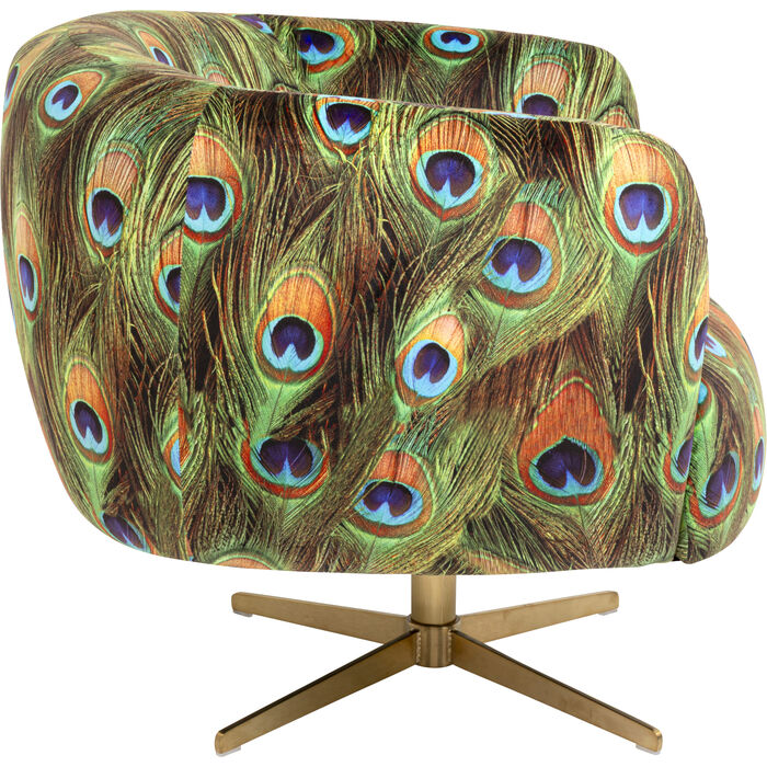 KARE Design Swivel Armchair Peony Peacock 71058 70x81x75 cm