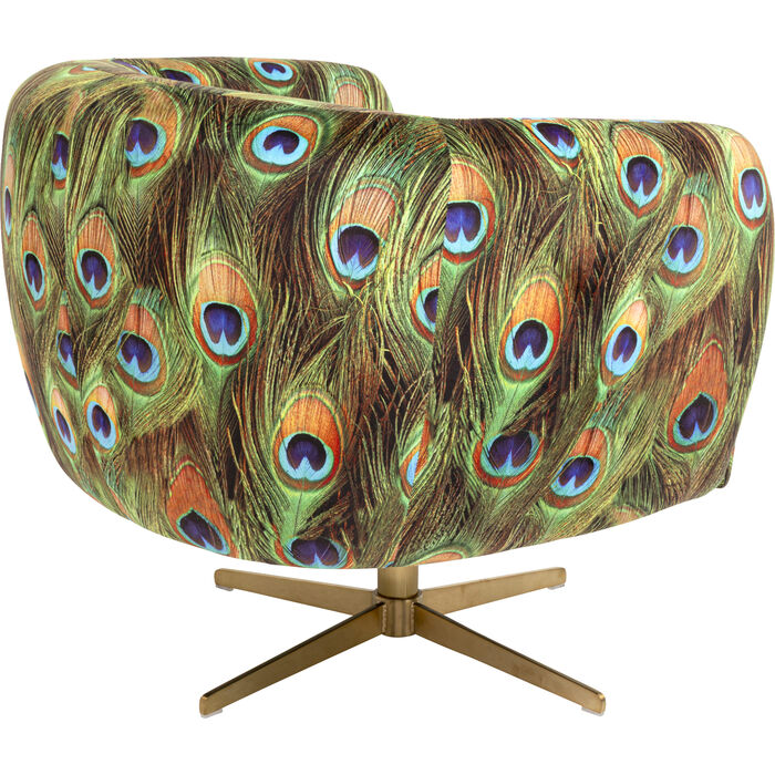 KARE Design Swivel Armchair Peony Peacock 71058 70x81x75 cm