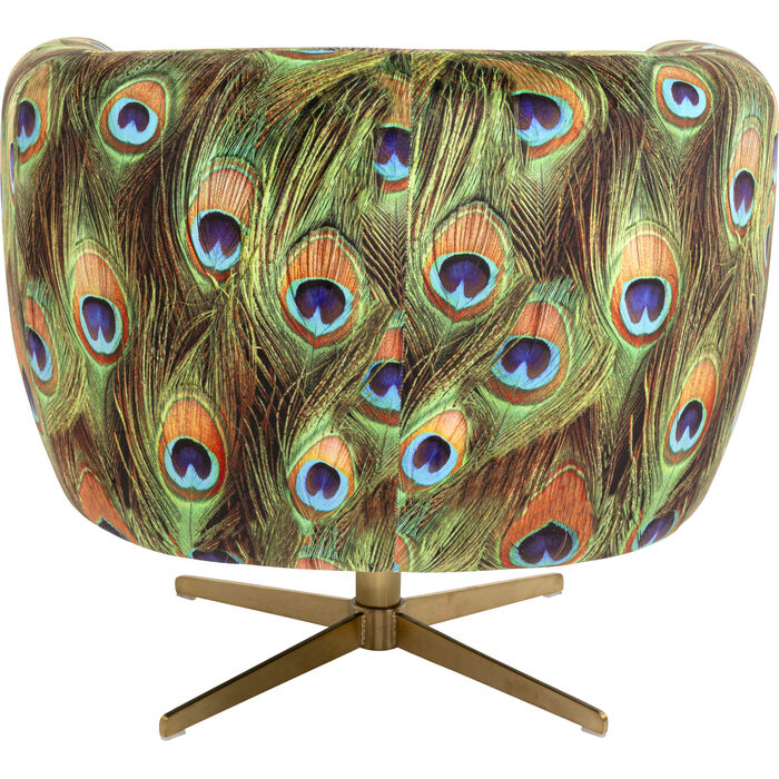 KARE Design Swivel Armchair Peony Peacock 71058 70x81x75 cm