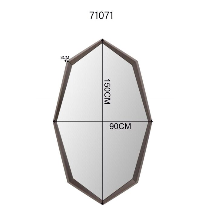 KARE Design Wall Mirror Octagon Coffee 90x150cm