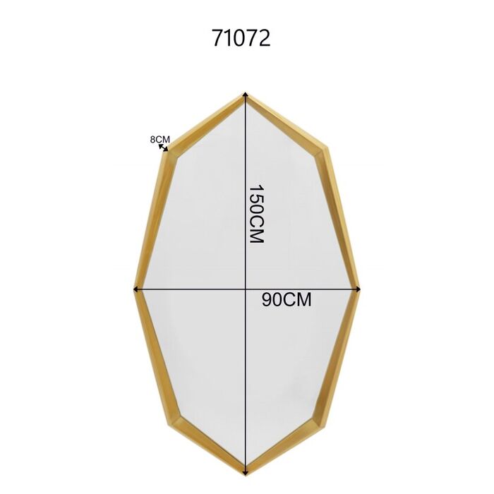 KARE Design Wall Mirror Octagon Gold 90x150cm