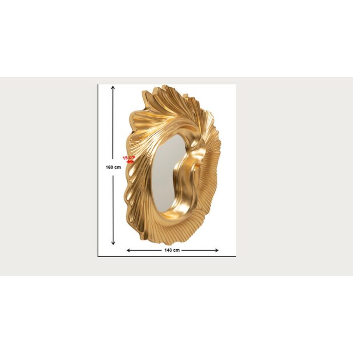 KARE Design Wall Mirror Orecchio Gold 162x146cm