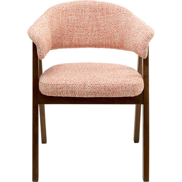 Chair with Armrest Jonte Boucle Coral