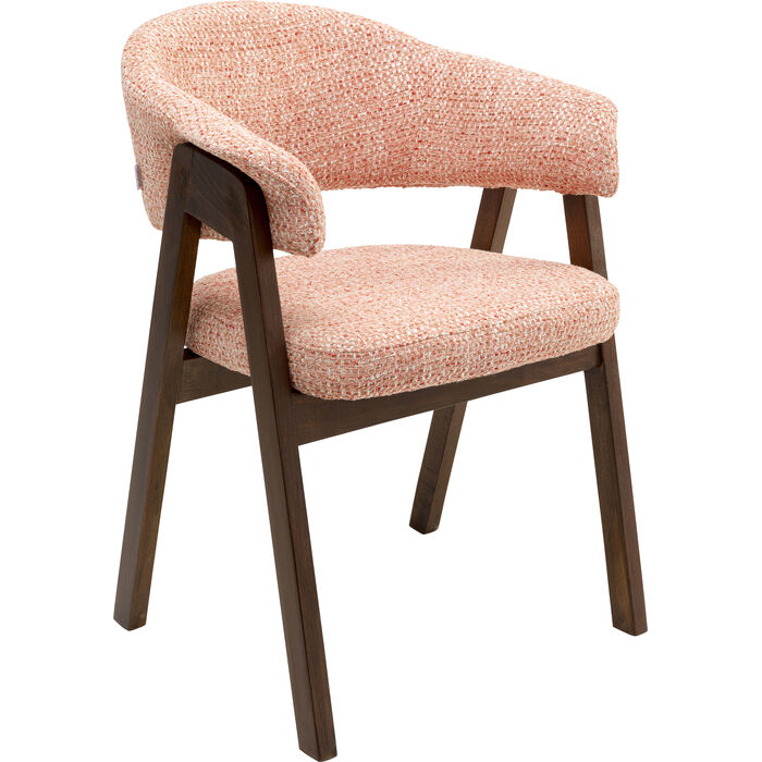 Chair with Armrest Jonte Boucle Coral