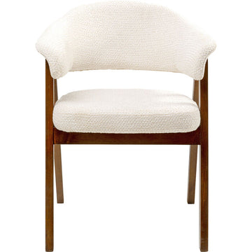 Chair with Armrest Jonte Boucle Ecru