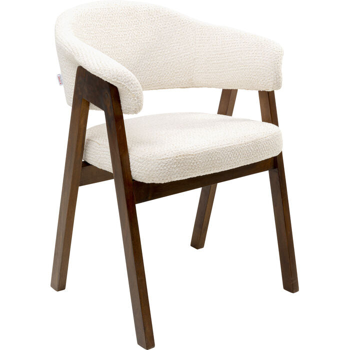 Chair with Armrest Jonte Boucle Ecru