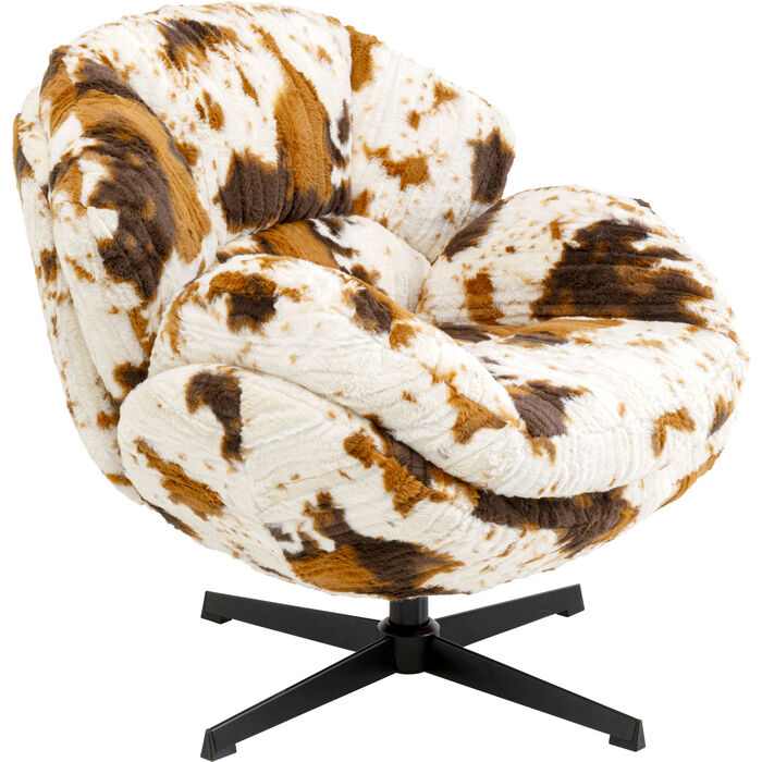 KARE Design Cutie Cow Swivel Armchair Polyester 81.5x76x86 cm