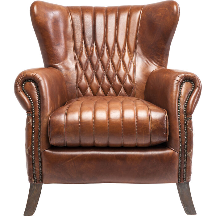KARE Design Armchair Country Side Leather Brown