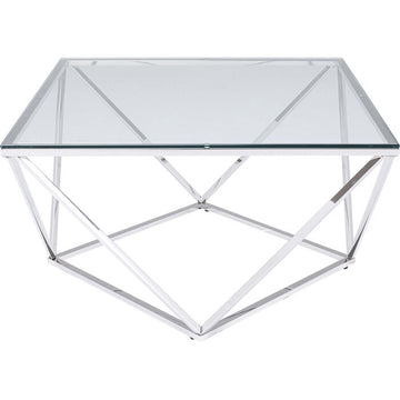 Coffee Table Cristallo Chrome 80x80cm