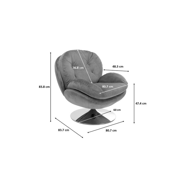 KARE Design Cosy Swivel Armchair Amber 85528 86x84x89 cm