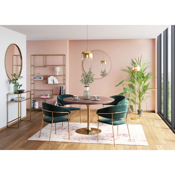 Table Invitation Set Walnut Brass Ø90cm