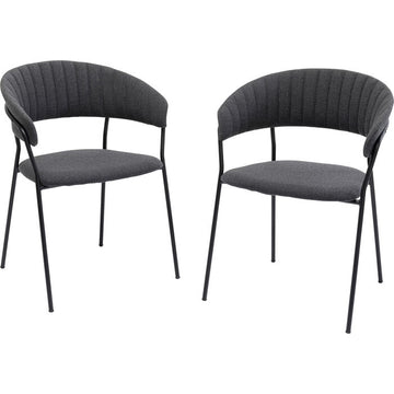 Chair with Armrest Belle Anthracite (2/Set)