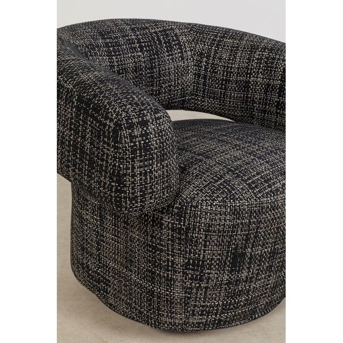 KARE Design Maye Bow Swivel Armchair Grey 70x86x76 cm