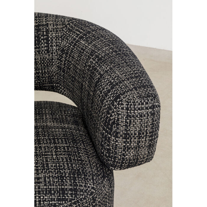 KARE Design Maye Bow Swivel Armchair Grey 70x86x76 cm