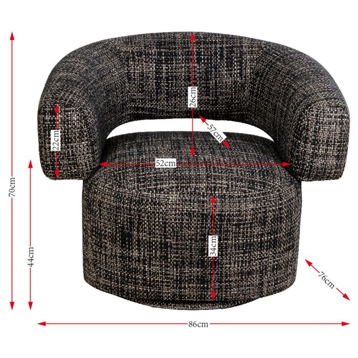 KARE Design Maye Bow Swivel Armchair Grey 70x86x76 cm