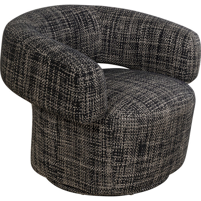 KARE Design Maye Bow Swivel Armchair Grey 70x86x76 cm