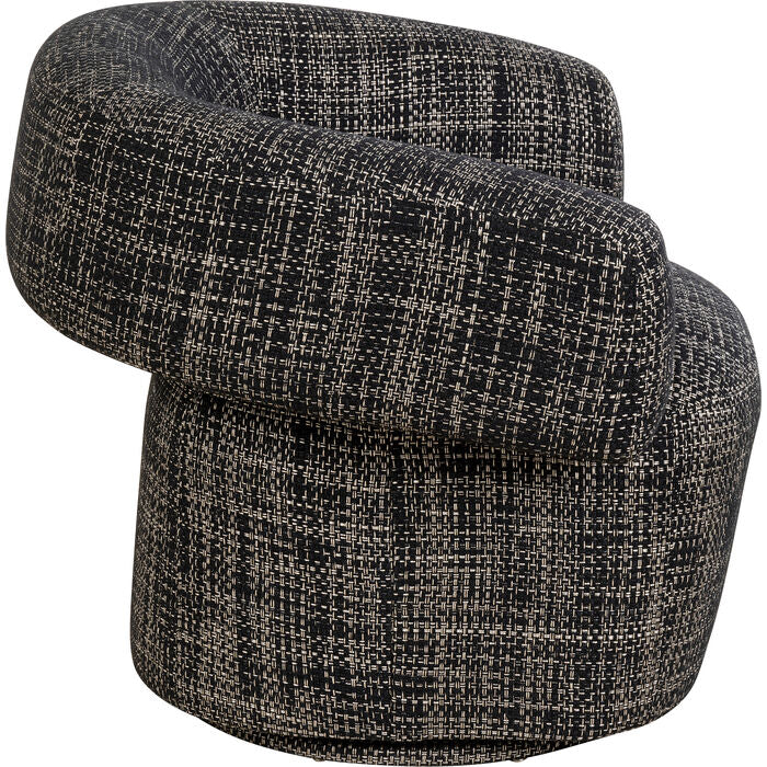 KARE Design Maye Bow Swivel Armchair Grey 70x86x76 cm