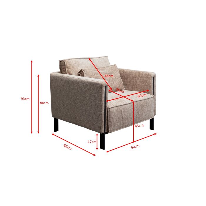 KARE Design Victor Armchair Beige 86x92x94 cm
