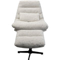 KARE Design Swivel Armchair + Stool Columbia White 87723 90x83x90 cm