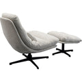 KARE Design Swivel Armchair + Stool Columbia White 87723 90x83x90 cm