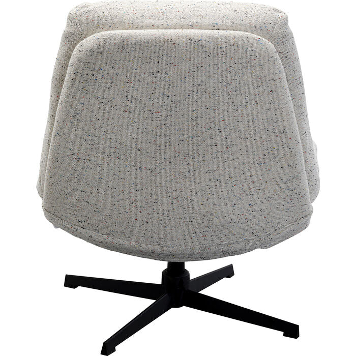KARE Design Swivel Armchair + Stool Columbia White 87723 90x83x90 cm