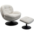 KARE Design Standford Swivel Armchair + Stool White 86x82x85 cm