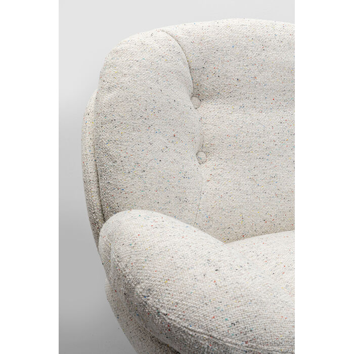 KARE Design Standford Swivel Armchair + Stool White 86x82x85 cm