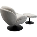 KARE Design Standford Swivel Armchair + Stool White 86x82x85 cm