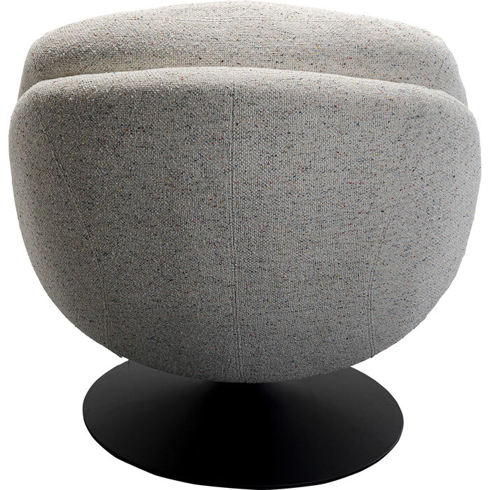 KARE Design Standford Swivel Armchair + Stool White 86x82x85 cm