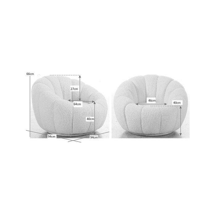 KARE Design Swivel Armchair Peppo Bloom Orange
