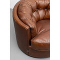 KARE Design Swivel Armchair Music Hall Leather Brown