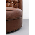 KARE Design Swivel Armchair Music Hall Leather Brown