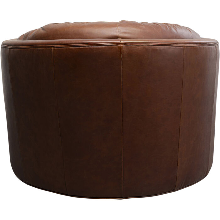 KARE Design Swivel Armchair Music Hall Leather Brown