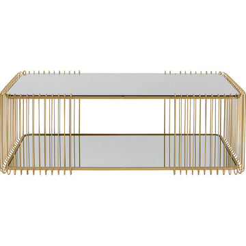 Coffee Table Wire Double Brass 120x60cm
