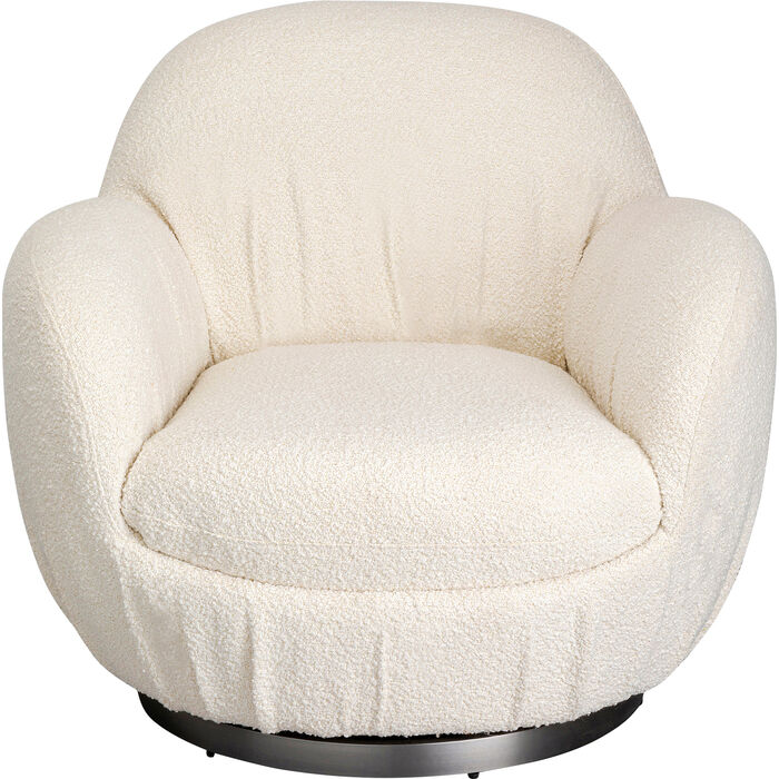 KARE Design Nube Boucle Swivel Armchair Cream 90x88x77 cm