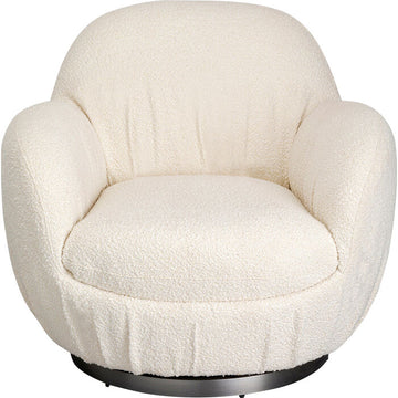 KARE Design Nube Boucle Swivel Armchair Cream 90x88x77 cm