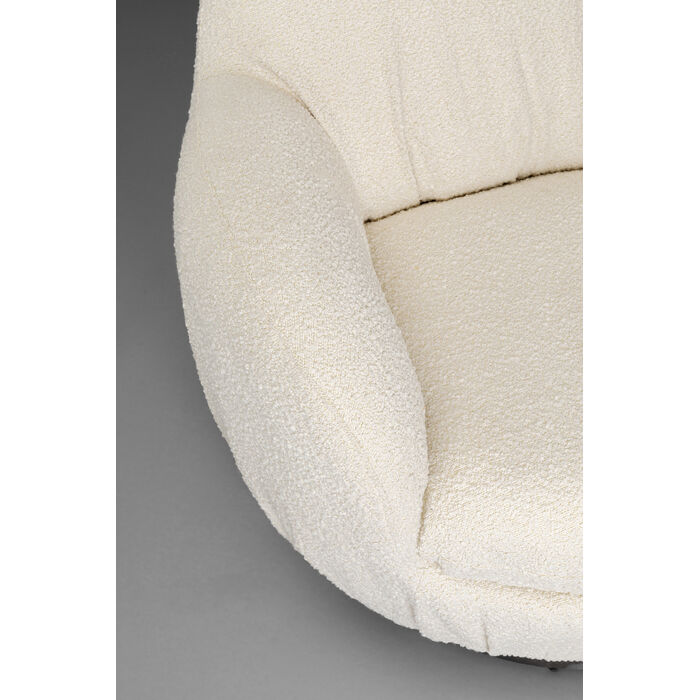KARE Design Nube Boucle Swivel Armchair Cream 90x88x77 cm