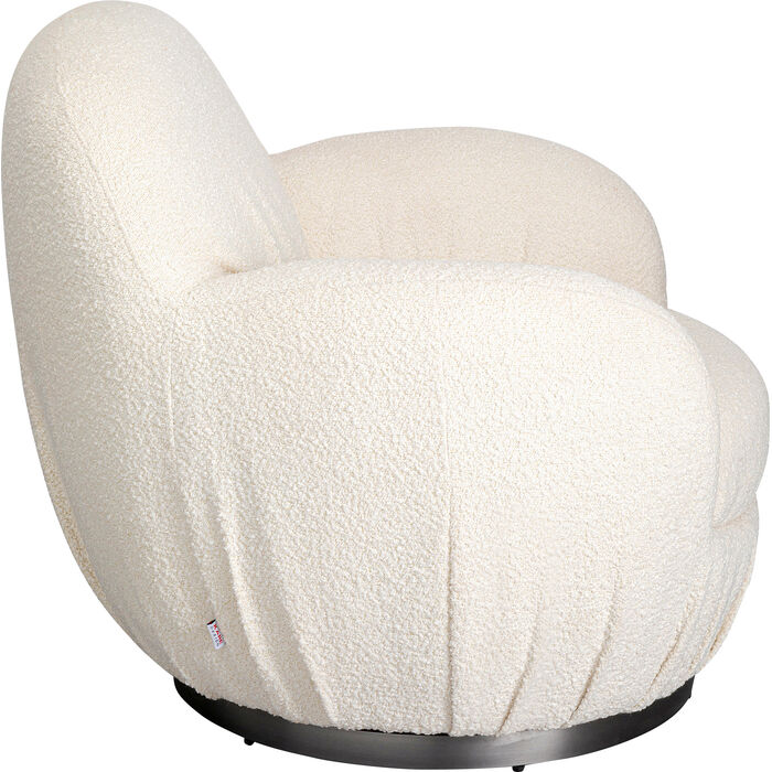 KARE Design Nube Boucle Swivel Armchair Cream 90x88x77 cm