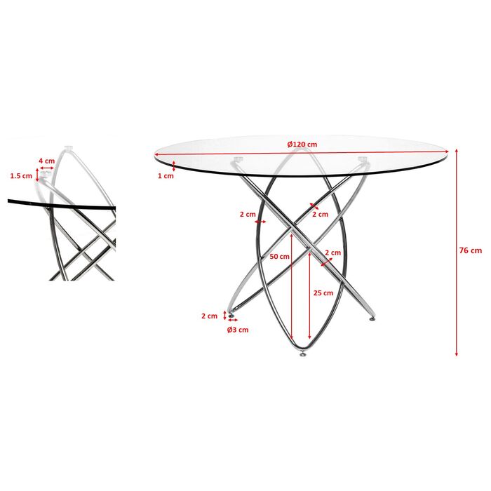 Table Molekular Black Marble Glass Ø120cm
