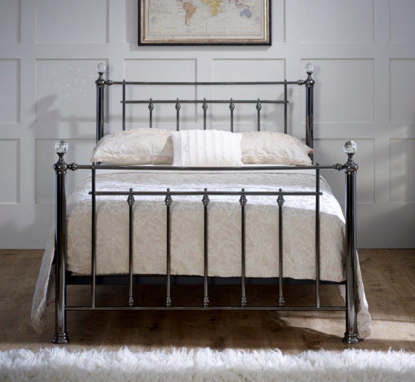 LL Libra Black Chrome with Crystals 5ft Bed Frame