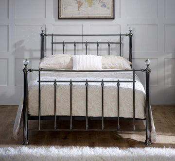 LL Libra Black Chrome with Crystals 5ft Bed Frame