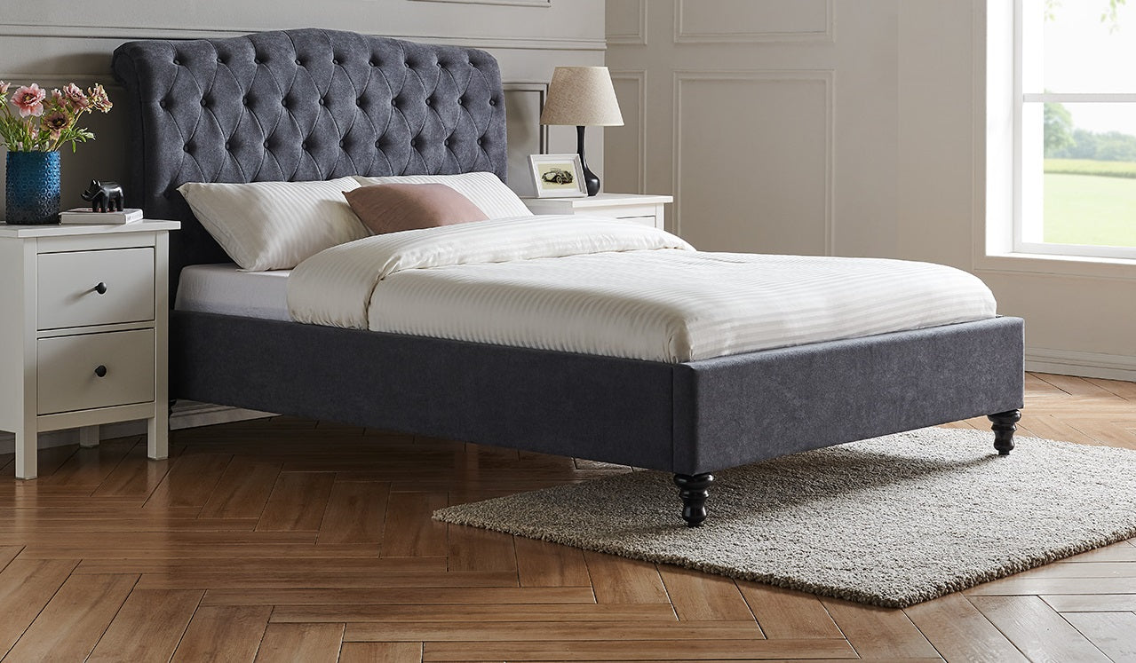 LL Rosa Dark Grey 4ft6 Double bed Frame