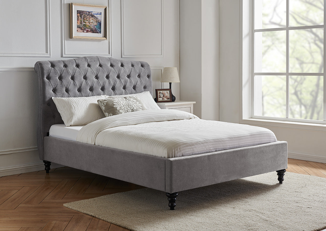 LL Rosa Light Grey 4ft6 Double bed Frame