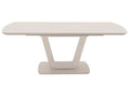 Rectangular table with a white base on a white background