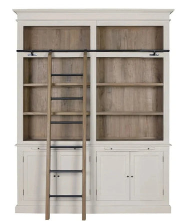 Lyon 4 Door Bookshelf Pacific Oak White 235cm