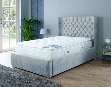 Nylasor Naples Silver All Buttoned 3ft Bed