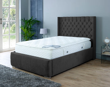 Nylasor Velvet Black All Buttoned 3ft Bed