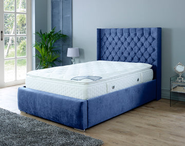 Nylasor Velvet Blue All Buttoned 3ft Bed