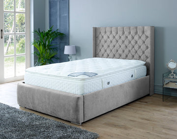 Nylasor Velvet Grey All Buttoned 3ft Bed